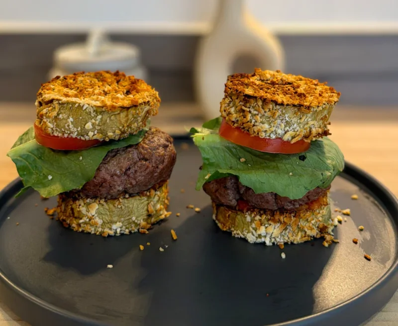 Crispy eggplant bun burgers from the ATAIFIT recipe collection
