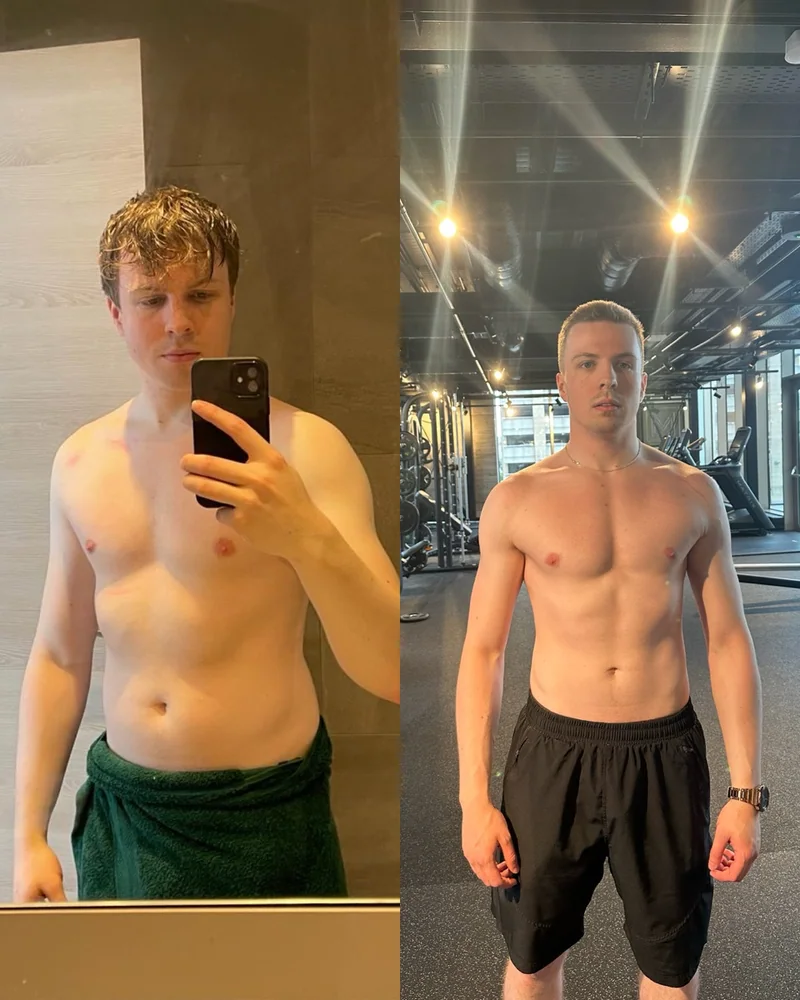 Osh S.: before on the left, after on the right